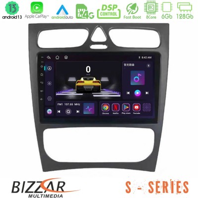 Bizzar S Series Mercedes C Class (W203) 8core Android13 6+128GB Navigation Multimedia Tablet 9