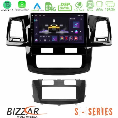 Bizzar S Series Toyota Hilux 2007-2011 8core Android13 6+128GB Navigation Multimedia Tablet 9