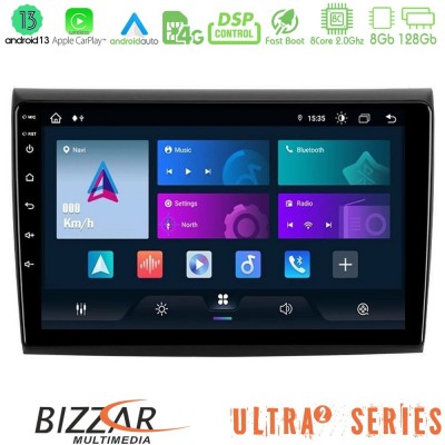 Bizzar Ultra Series Fiat Bravo 8core Android13 8+128GB Navigation Multimedia Tablet 9