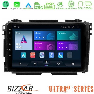 Bizzar Ultra Series Honda HR-V 8core Android13 8+128GB Navigation Multimedia Tablet 9