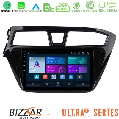 Bizzar Ultra Series Hyundai i20 2014-2018 8core Android13 8+128GB Navigation Multimedia Tablet 9