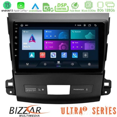 Bizzar Ultra Series Mitsubishi Outlander/Citroen C-Crosser/Peugeot 4007 8core Android13 8+128GB Navigation Multimedia Tablet 9