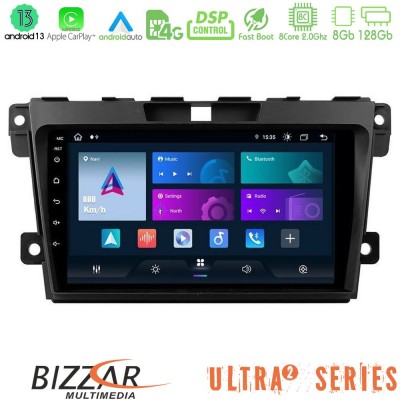 Bizzar Ultra Series Mazda CX-7 2007-2011 8core Android13 8+128GB Navigation Multimedia Tablet 9