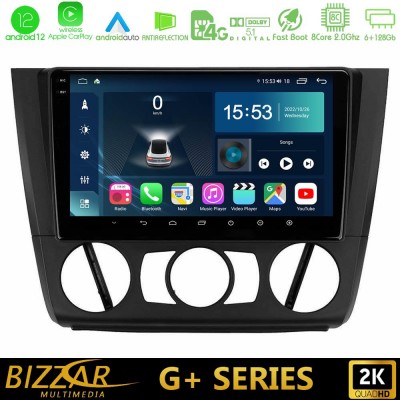 Bizzar G+ Series BMW 1Series E81/E82/E87/E88 (MANUAL A/C) 8core Android12 6+128GB Navigation Multimedia Tablet 9