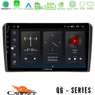 Cadence QG Series 8Core Android13 4+64GB Audi A3 8P Navigation Multimedia Tablet 9