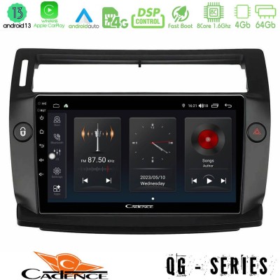 Cadence QG Series 8Core Android13 4+64GB Citroen C4 2004-2010 Navigation Multimedia Tablet 9