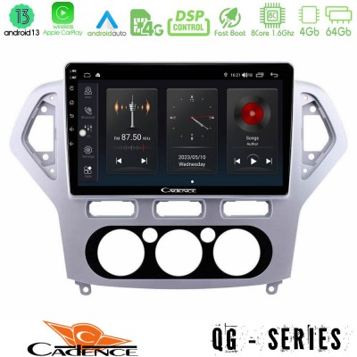 Cadence QG Series 8Core Android13 4+64GB Ford Mondeo 2007-2010 Manual A/C Navigation Multimedia Tablet 10