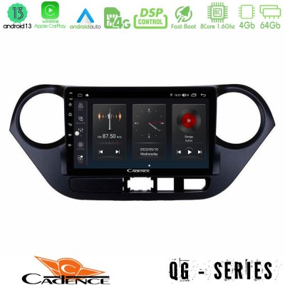 Cadence QG Series 8Core Android13 4+64GB Hyundai i10 2014-2020 Navigation Multimedia Tablet 9