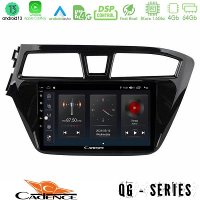 Cadence QG Series 8Core Android13 4+64GB Hyundai i20 2014-2018 Navigation Multimedia Tablet 9