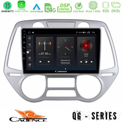 Cadence QG Series 8Core Android13 4+64GB Hyundai i20 2009-2012 Auto A/C Navigation Multimedia Tablet 9