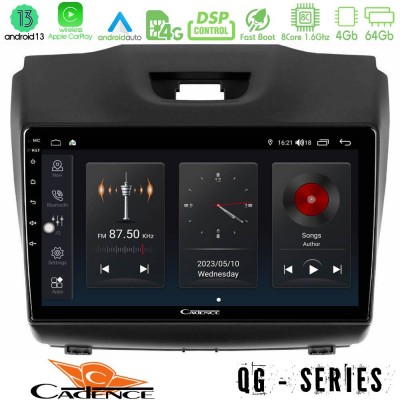 Cadence QG Series 8Core Android13 4+64GB Isuzu D-MAX 2012-2019 Navigation Multimedia Tablet 9