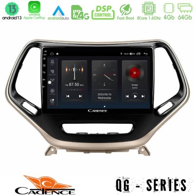 Cadence QG Series 8Core Android13 4+64GB Jeep Cherokee 2014-2019 Navigation Multimedia Tablet 9