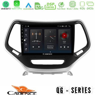 Cadence QG Series 8Core Android13 4+64GB Jeep Cherokee 2014-2019 Navigation Multimedia Tablet 9