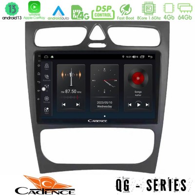 Cadence QG Series 8Core Android13 4+64GB Mercedes C Class (W203) Navigation Multimedia Tablet 9