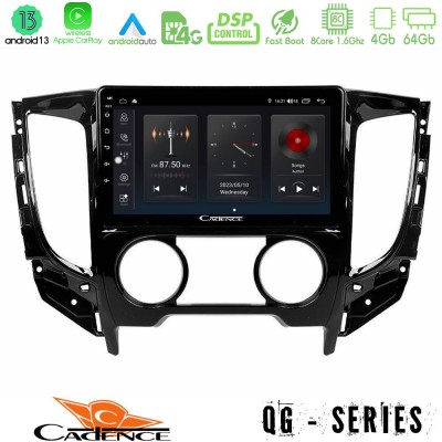 Cadence QG Series 8Core Android13 4+64GB Mitsubishi L200 2016-> & Fiat Fullback (Manual A/C) Navigation Multimedia Tablet 9