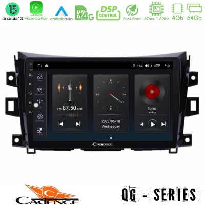 Cadence QG Series 8Core Android13 4+64GB Nissan Navara NP300 Navigation Multimedia Tablet 9