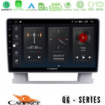 Cadence QG Series 8Core Android13 4+64GB Opel Astra J 2010-2014 Navigation Multimedia Tablet 9