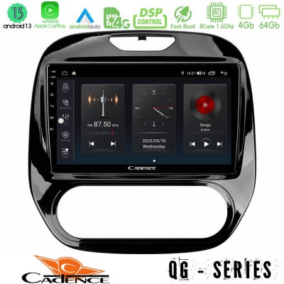 Cadence QG Series 8Core Android13 4+64GB Renault Captur 2013-2019 (Manual AC) Navigation Multimedia Tablet 9