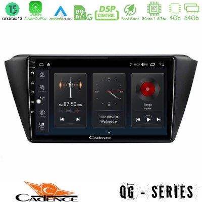 Cadence QG Series 8Core Android13 4+64GB Skoda Fabia 2015-2021 Navigation Multimedia Tablet 9