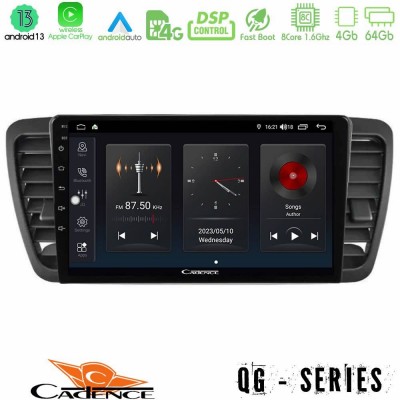 Cadence QG Series 8Core Android13 4+64GB Subaru Legacy/Outback 2002-2008 Navigation Multimedia Tablet 9