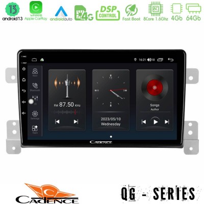 Cadence QG Series 8Core Android13 4+64GB Suzuki Grand Vitara Navigation Multimedia Tablet 9