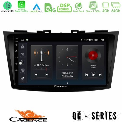 Cadence QG Series 8Core Android13 4+64GB Suzuki Swift 2011-2016 Navigation Multimedia Tablet 9