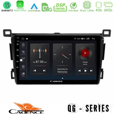 Cadence QG Series 8Core Android13 4+64GB Toyota RAV4 2013-2018 Navigation Multimedia Tablet 9