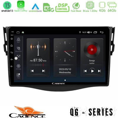 Cadence QG Series 8Core Android13 4+64GB Toyota RAV4 Navigation Multimedia Tablet 9