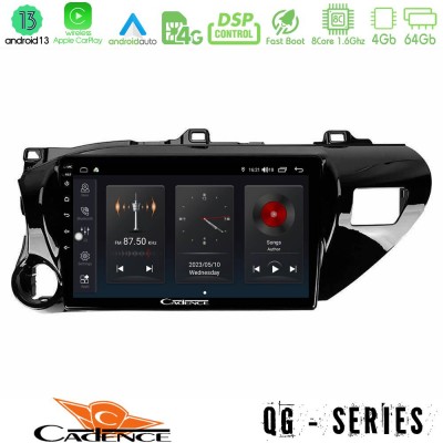 Cadence QG Series 8Core Android13 4+64GB Toyota Hilux 2017-2021 Navigation Multimedia Tablet 10