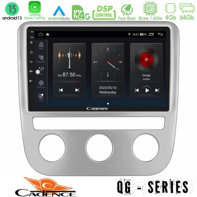 Cadence QG Series 8Core Android13 4+64GB VW Scirocco 2008-2014 Navigation Multimedia Tablet 9