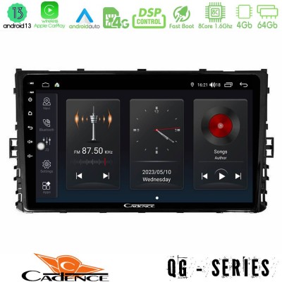 Cadence QG Series 8Core Android13 4+64GB VW MQB 2017-> Navigation Multimedia Tablet 9