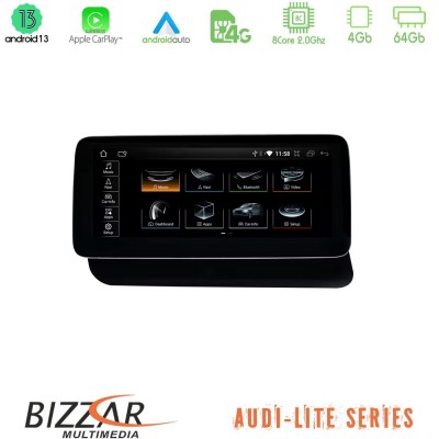 Bizzar Lite Series Audi Q5 (QR) 2008-2017 Android13 8Core (4+64GB) Navigation Multimedia 10.25″ HD