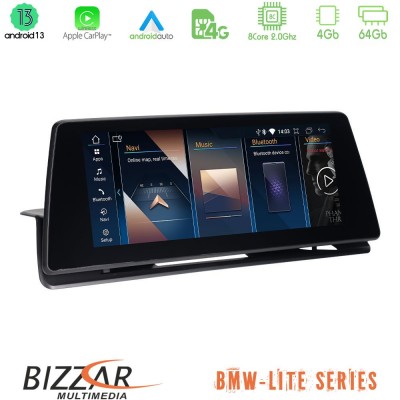 Bizzar Lite Series BMW 3 series E90 (χωρίς εργ.οθόνη) Android13 8Core (4+64GB) Navigation Multimedia 10.25″ HD