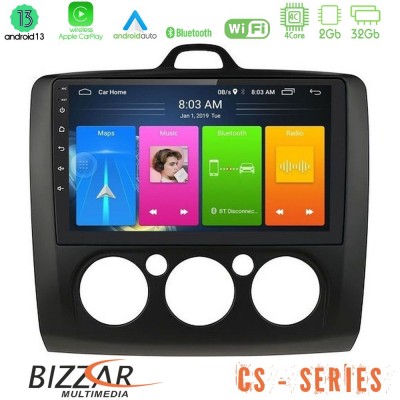 Bizzar CS Series 4Core Android13 2+32GB Ford Focus Manual AC Navigation Multimedia Tablet 9