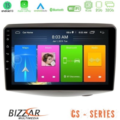 Bizzar CS Series 4Core Android13 2+32GB Toyota Yaris 1999 - 2006 Navigation Multimedia Tablet 9
