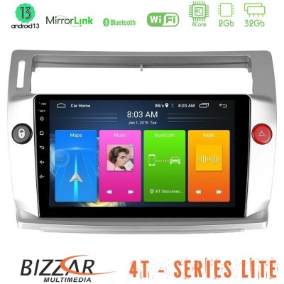 Bizzar 4T Series Citroen C4 2004-2010 4Core Android13 2+32GB Navigation Multimedia Tablet 9