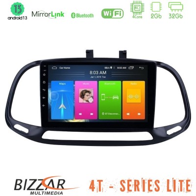 Bizzar 4T Series Fiat Doblo 2015-2022 4Core Android13 2+32GB Navigation Multimedia Tablet 9