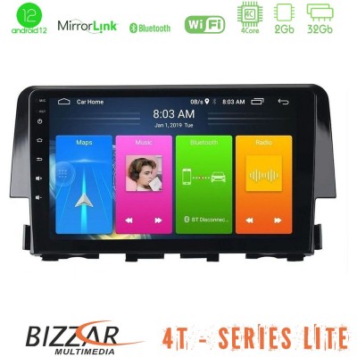 Bizzar 4T Series Honda Civic 2016-2020 4Core Android13 2+32GB Navigation Multimedia Tablet 9