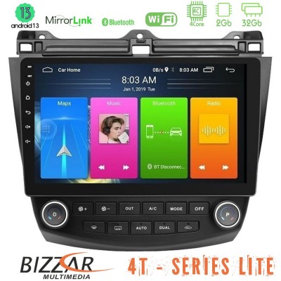 Bizzar 4T Series Honda Accord 2002-2008 4Core Android13 2+32GB Navigation Multimedia Tablet 10