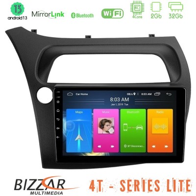 Bizzar 4T Series Honda Civic 4Core Android13 2+32GB Navigation Multimedia Tablet 9