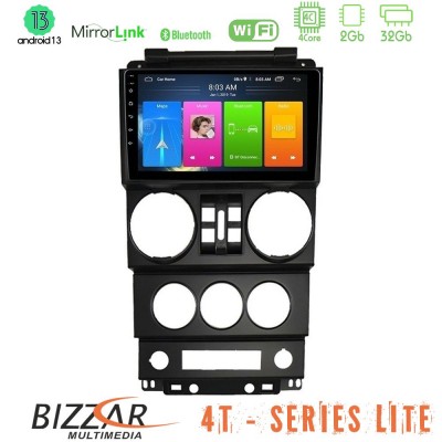 Bizzar 4T Series Jeep Wrangler 2008-2010 4Core Android13 2+32GB Navigation Multimedia Tablet 9