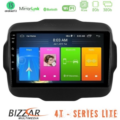 Bizzar 4T Series Jeep Renegade 2015-2019 4Core Android13 2+32GB Navigation Multimedia Tablet 9