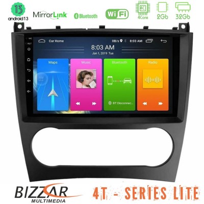 Bizzar 4T Series Mercedes W203 Facelift 4Core Android13 2+32GB Navigation Multimedia Tablet 9