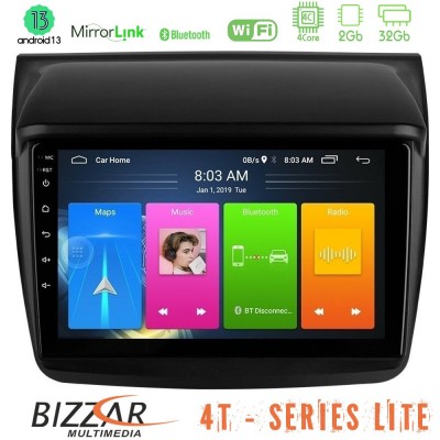 Bizzar 4T Series Mitsubishi L200 4Core Android13 2+32GB Navigation Multimedia Tablet 9