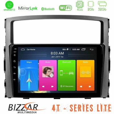 Bizzar 4T Series Mitsubishi Pajero 2008-2009 4core Android13 2+32GB Navigation Multimedia Tablet 9