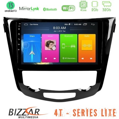 Bizzar 4T Series Nissan Qashqai J11 (AUTO A/C) 4Core Android13 2+32GB Navigation Multimedia Tablet 10