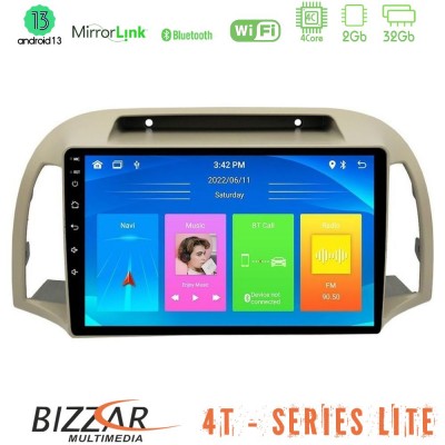 Bizzar 4T Series Nissan Micra K12 2002-2010 4Core Android13 2+32GB Navigation Multimedia Tablet 9