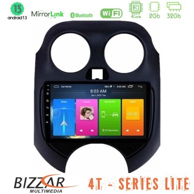 Bizzar 4T Series Nissan Micra 2011-2014 4Core Android13 2+32GB Navigation Multimedia Tablet 9