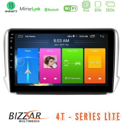 Bizzar 4T Series Peugeot 208/2008 4Core Android13 2+32GB Navigation Multimedia Tablet 10