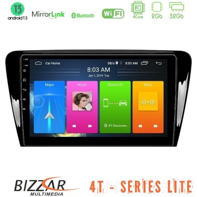 Bizzar 4T Series Skoda Octavia 7 4Core Android13 2+32GB Navigation Multimedia Tablet 10